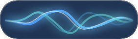 The mini YapToText panel: a small dark rounded panel showing only a blue waveform, with no buttons or text.